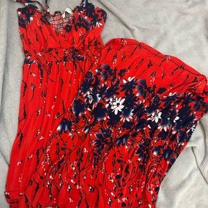 Floral Red Maxi Dress